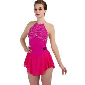 Women's Pink Sleeveless Figure Skating Dress