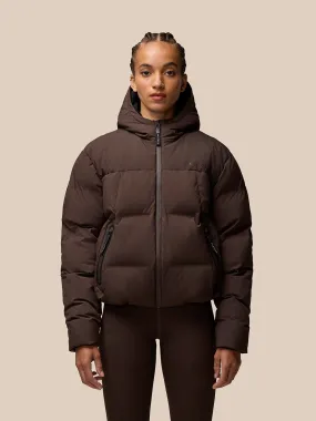 Women's Quilts Long Sleeve Puffer Jacket - Brown