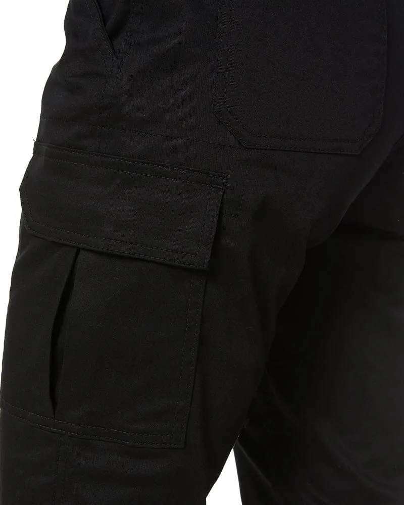 Womens Stretch Cotton Cargo Pants - Black