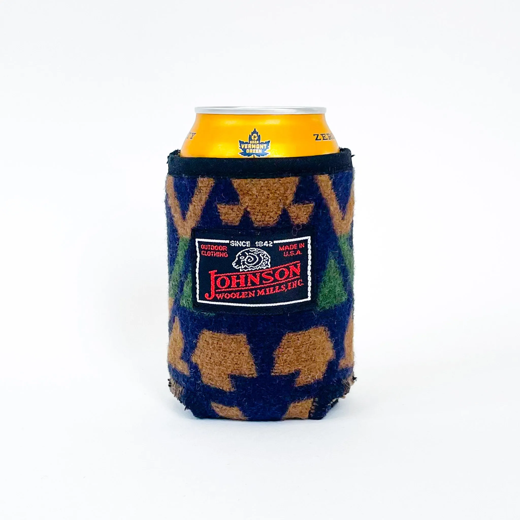 Wool Koozie - Blue Indian Print