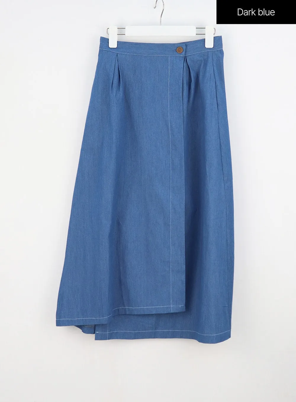 Wrapped Denim Maxi Skirt OY308