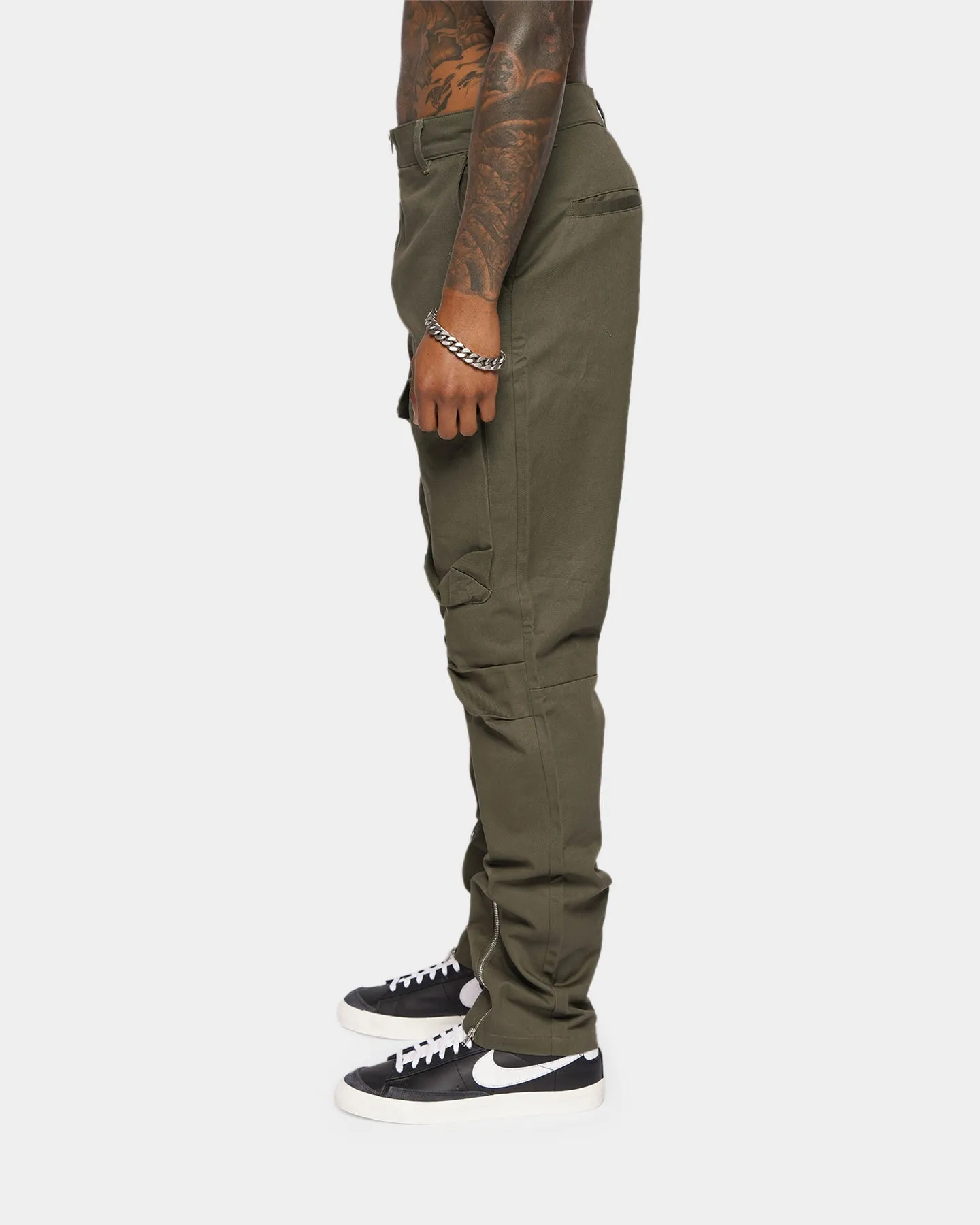 XXIII Tad Cargo Zipper Pants Khaki