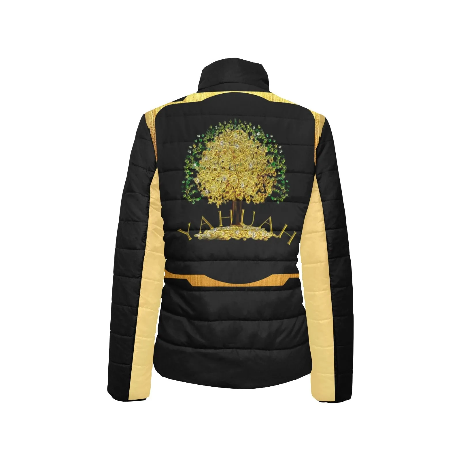 Yahuah-Tree of Life 03-01 Ladies Designer Stand Collar Puffer Jacket