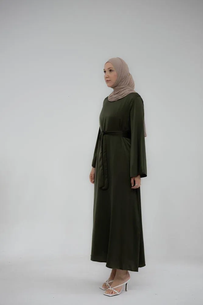 Yasmin Slip dress maxi length with a detachable belt and kimono sleeves