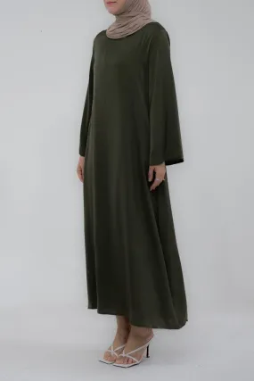 Yasmin Slip dress maxi length with a detachable belt and kimono sleeves