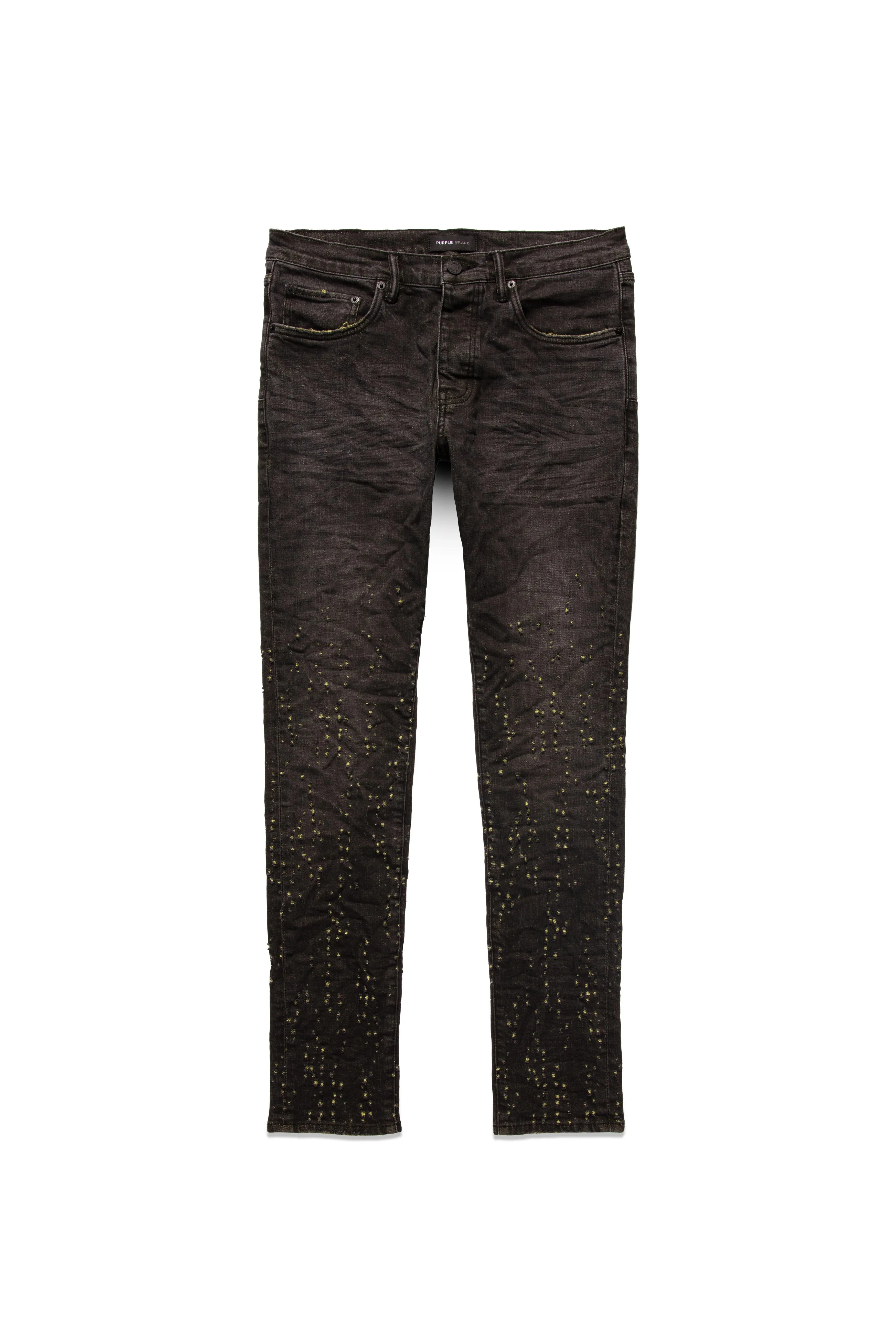 Yellow Color Weft Buckshot Jeans (Ash) - PP001BYCW323