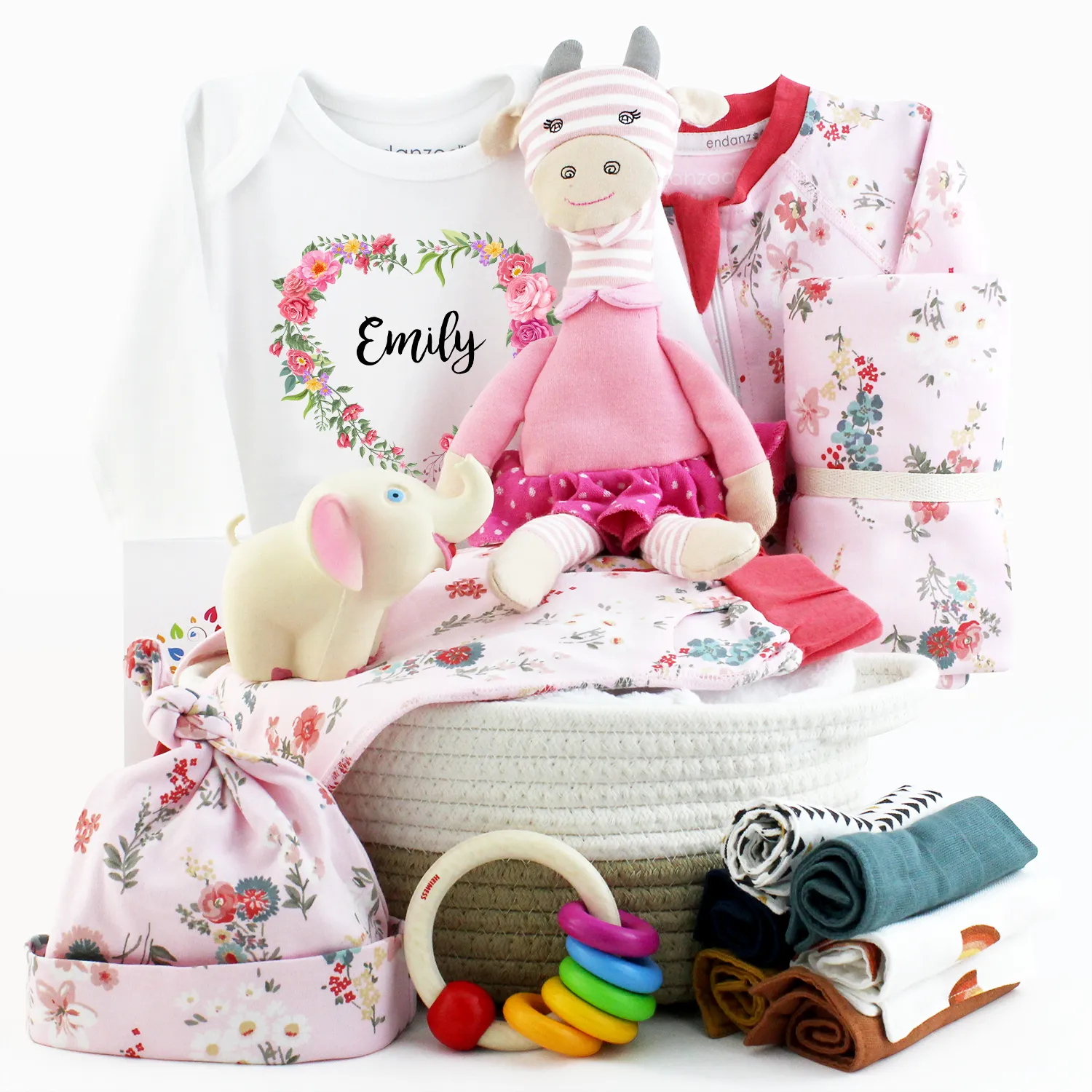 Zeronto Mom & Baby Gift Basket - Garden of Pink Blossom